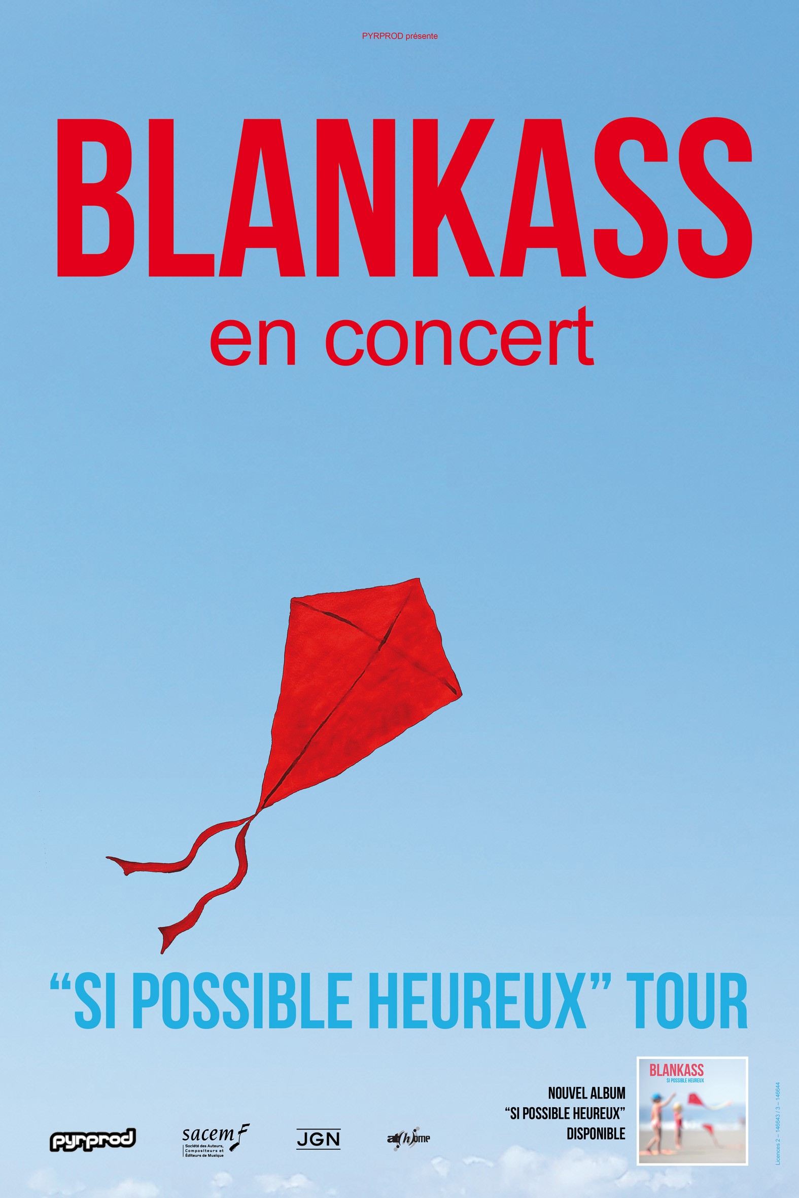 Affiche de la tournée de Blankass Si possible heureux tour - 2023